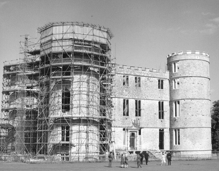 Inspecting the renovations to Lulworth Castle